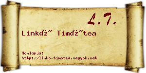 Linkó Timótea névjegykártya